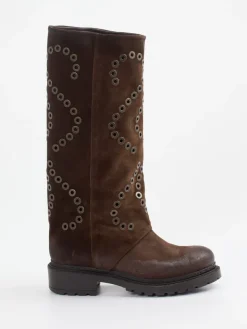 Damen Konstantin Starke – Stiefel aus Veloursleder Dunkel