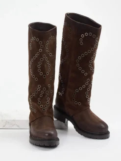 Damen Konstantin Starke – Stiefel aus Veloursleder Dunkel