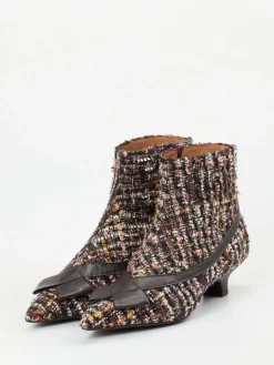 – Stiefelette aus Bouclé und Leder dunkelbraun*Konstantin Starke Hot