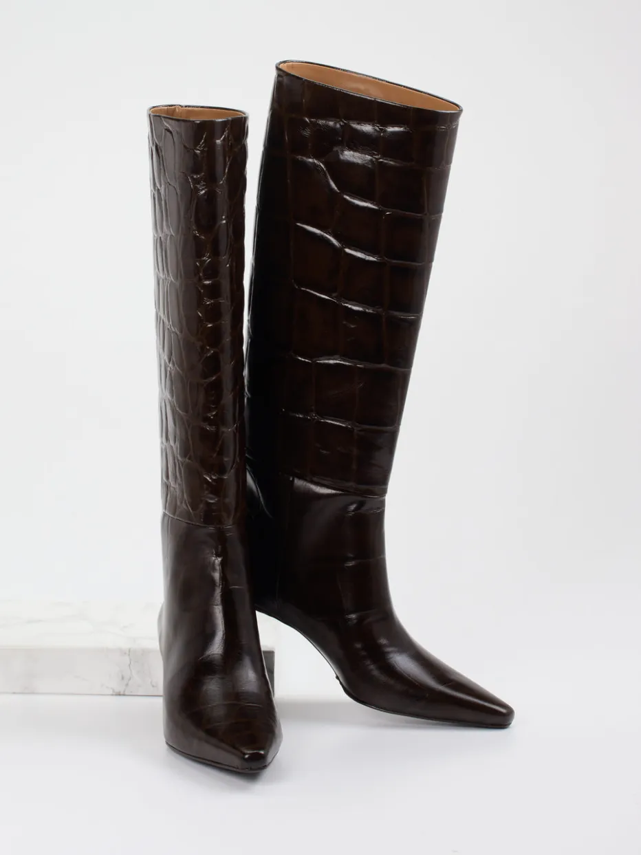 Damen Konstantin Starke – Stiefel aus geprägtem Leder Dunkel