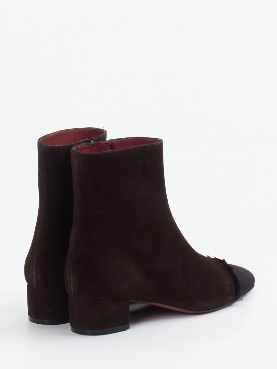 Damen Konstantin Starke – Stiefelette aus Veloursleder dunkel