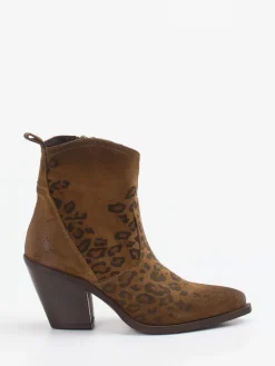 Damen Konstantin Starke – Stiefeletten aus Veloursleder Leoprint