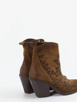 Damen Konstantin Starke – Stiefeletten aus Veloursleder Leoprint