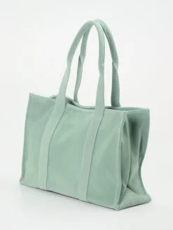 Damen Konstantin Starke – Tote Bag aus Veloursleder Salbei