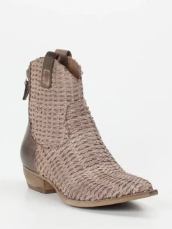 – Western-Stiefelette aus Flechtleder Taupe*Konstantin Starke Sale