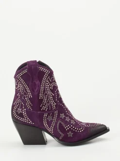 – Western-Stiefeletten aus Veloursleder Violett*Konstantin Starke Discount