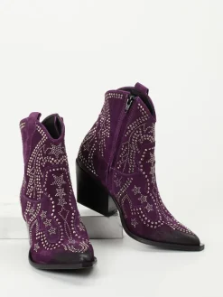 – Western-Stiefeletten aus Veloursleder Violett*Konstantin Starke Discount