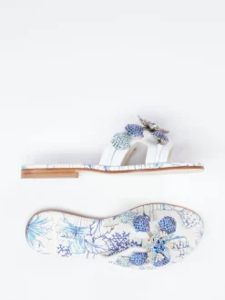 Damen Konstantin Starke – Zehensandalen aus Lammleder Weiß-