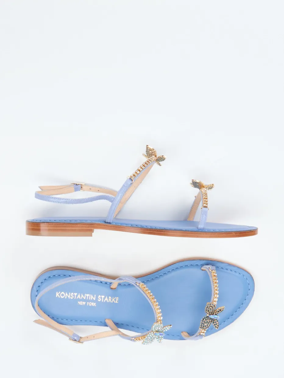 Damen Konstantin Starke – Zehentrenner-Sandale aus Metallicleder