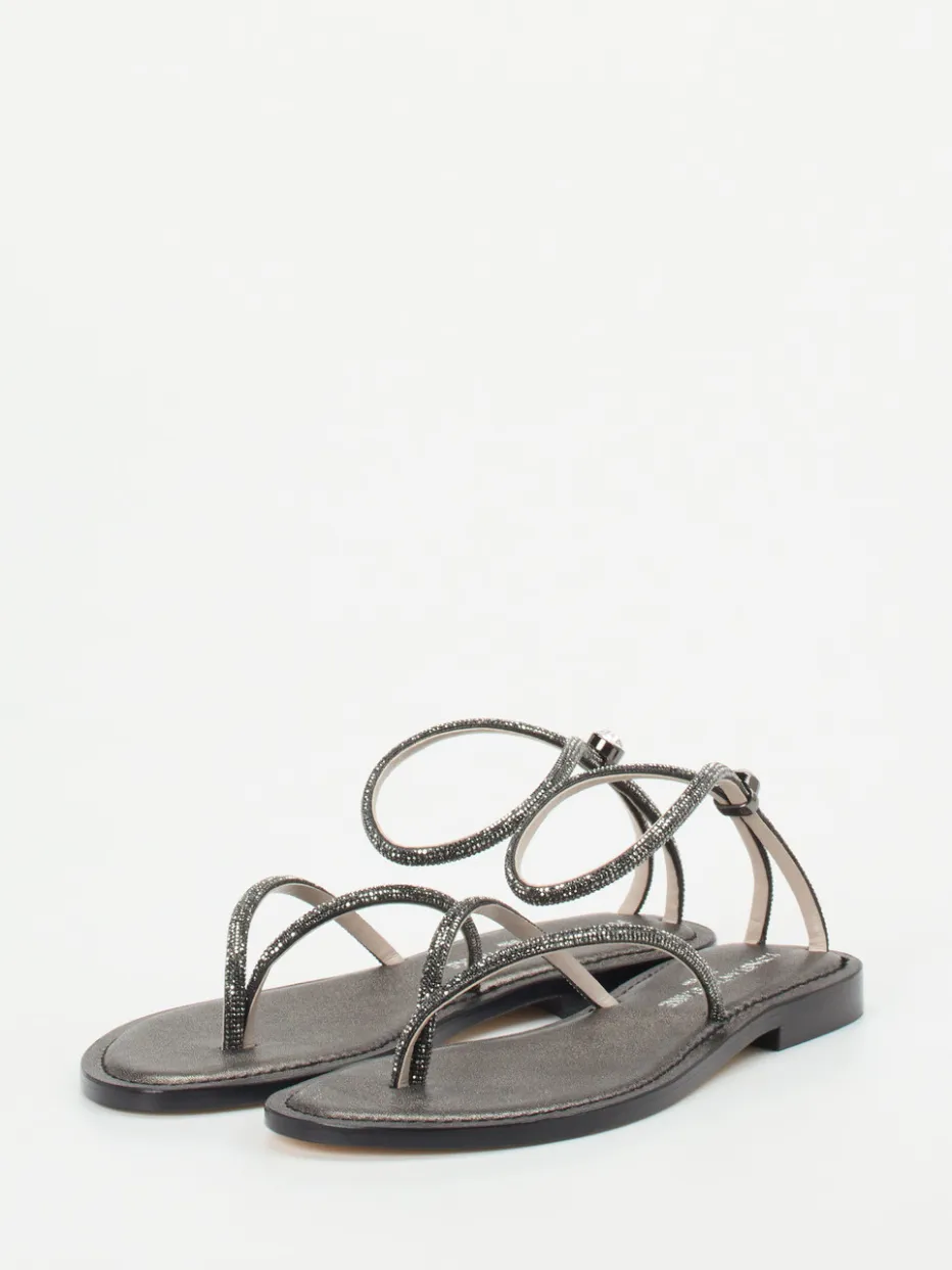 Damen Konstantin Starke – Zehentrenner-Sandalen aus Metallicleder