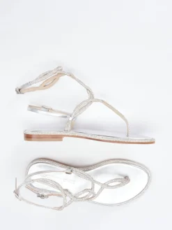 – Zehentrenner-Sandalen aus Metallicleder*Konstantin Starke Hot