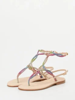 Damen Konstantin Starke – Zehentrenner-Sandale aus Metallicleder