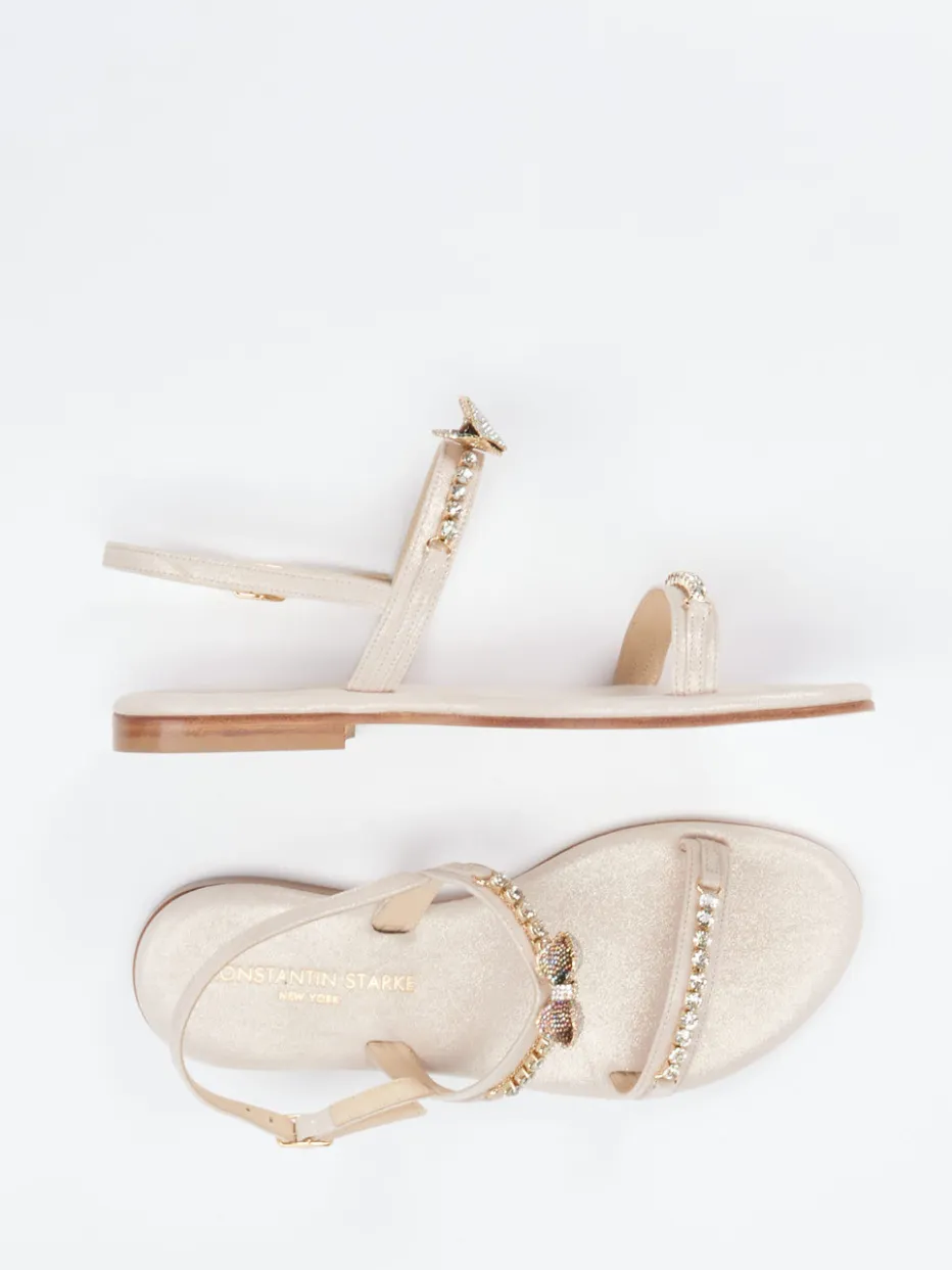 – Zehentrenner-Sandale aus Metallicleder*Konstantin Starke Sale