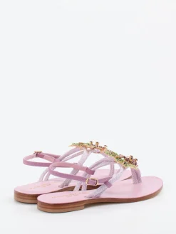 – Zehentrenner-Sandale aus Leder Flieder*Konstantin Starke Hot