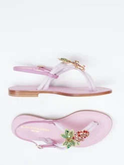 – Zehentrenner-Sandale aus Leder Flieder*Konstantin Starke Hot