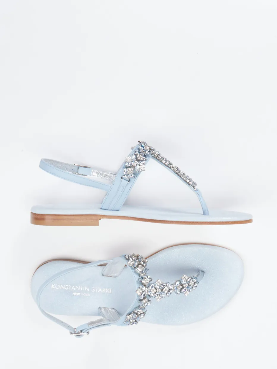 – Zehentrenner-Sandale aus Metallicleder hell*Konstantin Starke Clearance