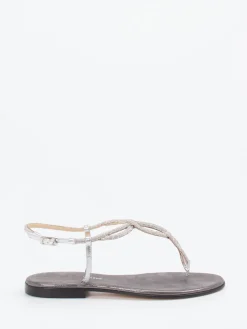 – Zehentrenner-Sandale aus Metallicleder*Konstantin Starke Hot