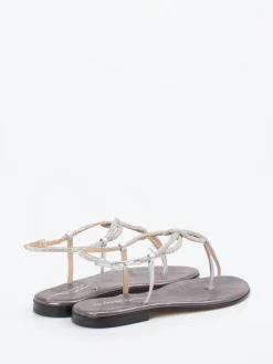 – Zehentrenner-Sandale aus Metallicleder*Konstantin Starke Hot