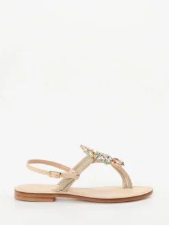 Damen Konstantin Starke – Zehentrenner-Sandalen aus Textil und Leder