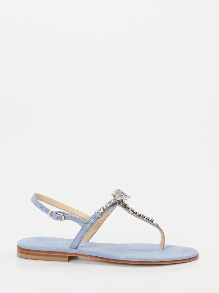 Damen Konstantin Starke – Zehentrenner aus Metallicleder Hell