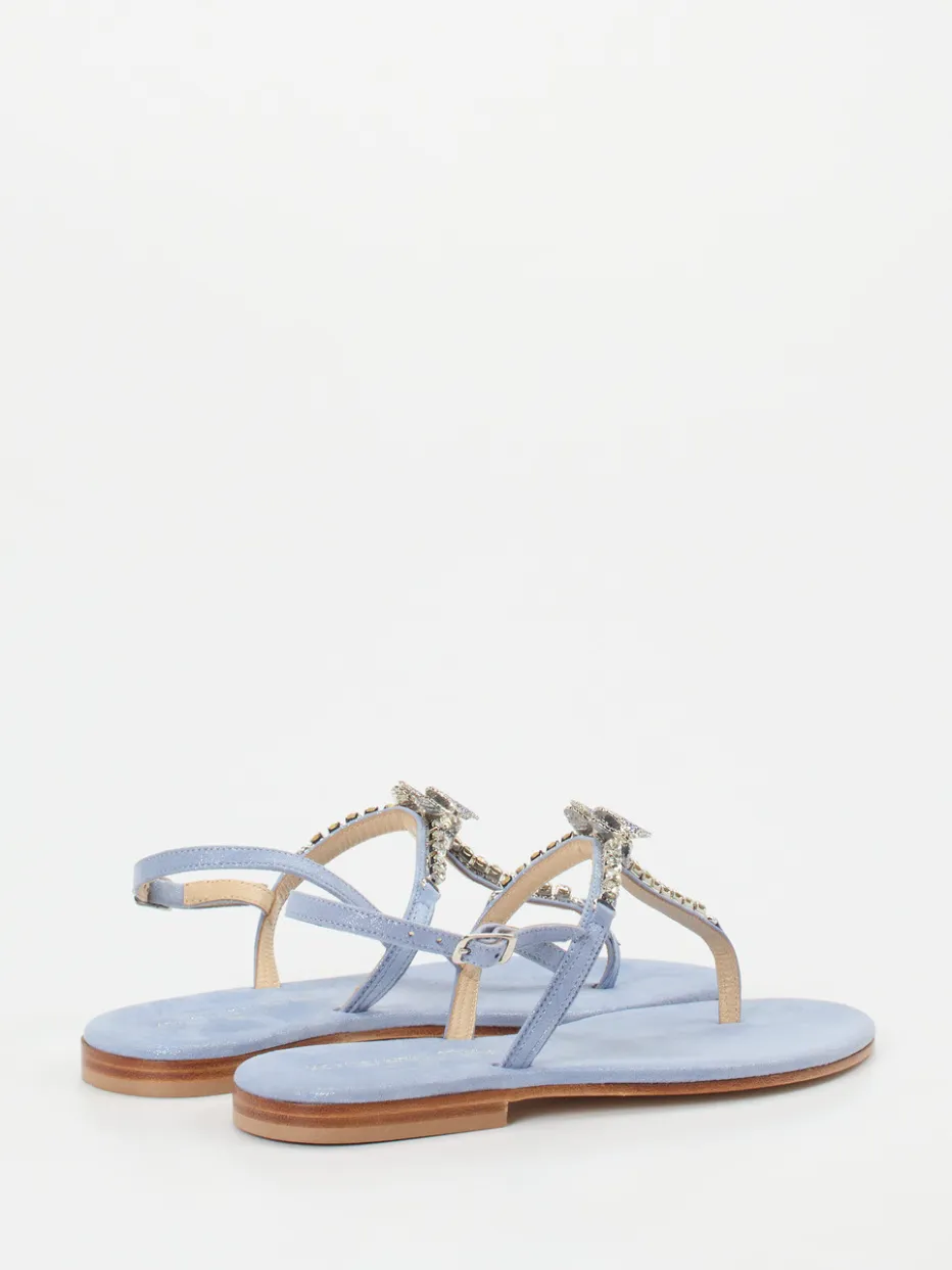 Damen Konstantin Starke – Zehentrenner aus Metallicleder Hell