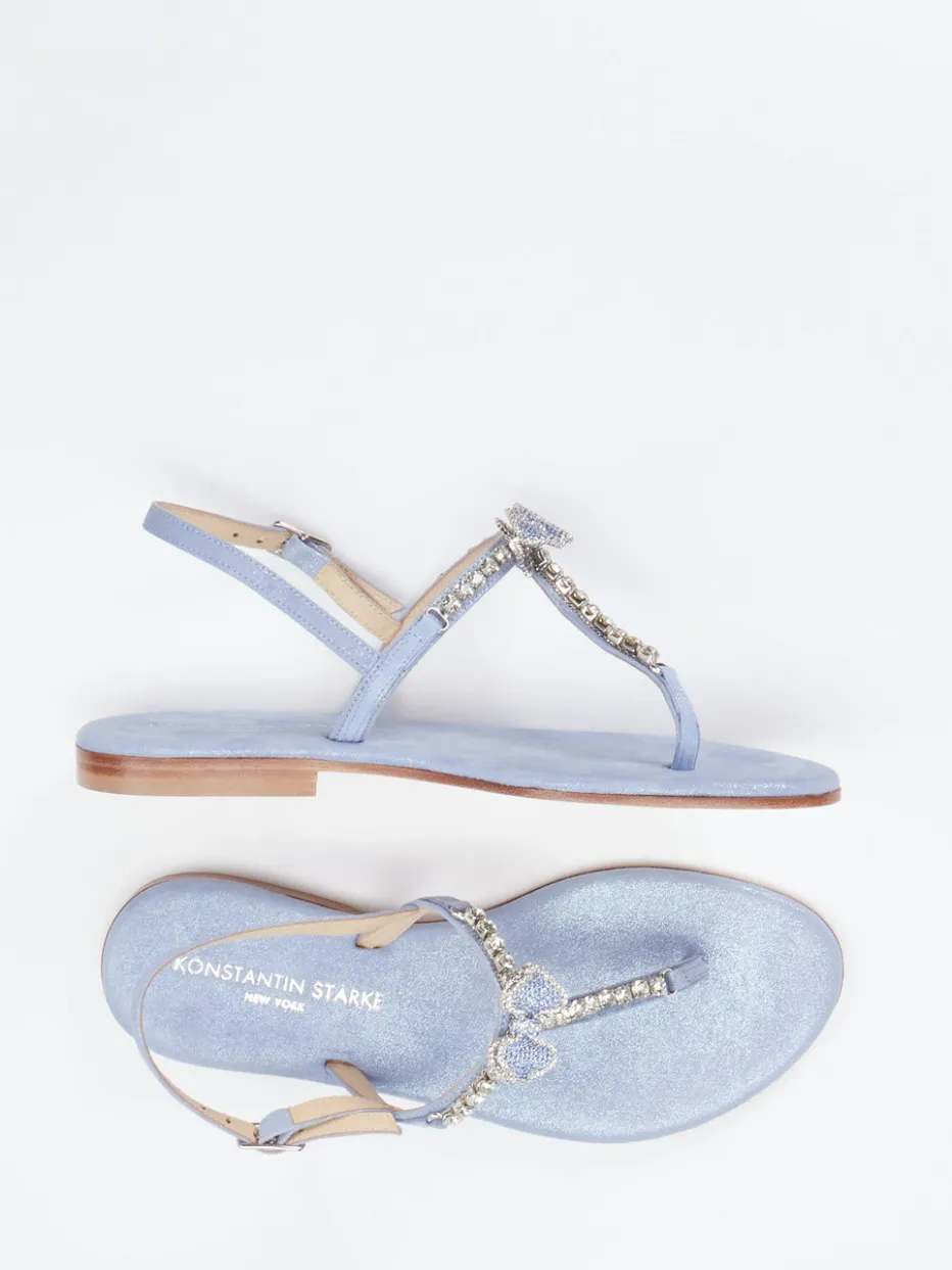 Damen Konstantin Starke – Zehentrenner aus Metallicleder Hell