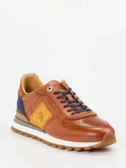 Herren La Martina – Retro-Sneaker aus Kalbleder cognacfarben