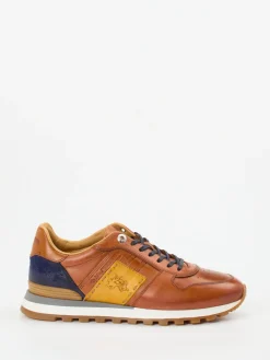 Herren La Martina – Retro-Sneaker aus Kalbleder cognacfarben