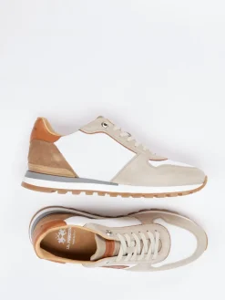 – Sneaker aus Kalbleder und Veloursleder Beige*La Martina Discount