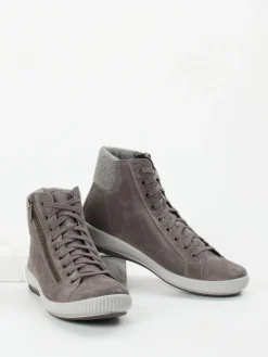 Damen Legero – High-Top Sneaker aus Veloursleder Taupe