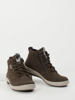 Damen Legero – Schnürboots aus Nubukleder mittelbraun