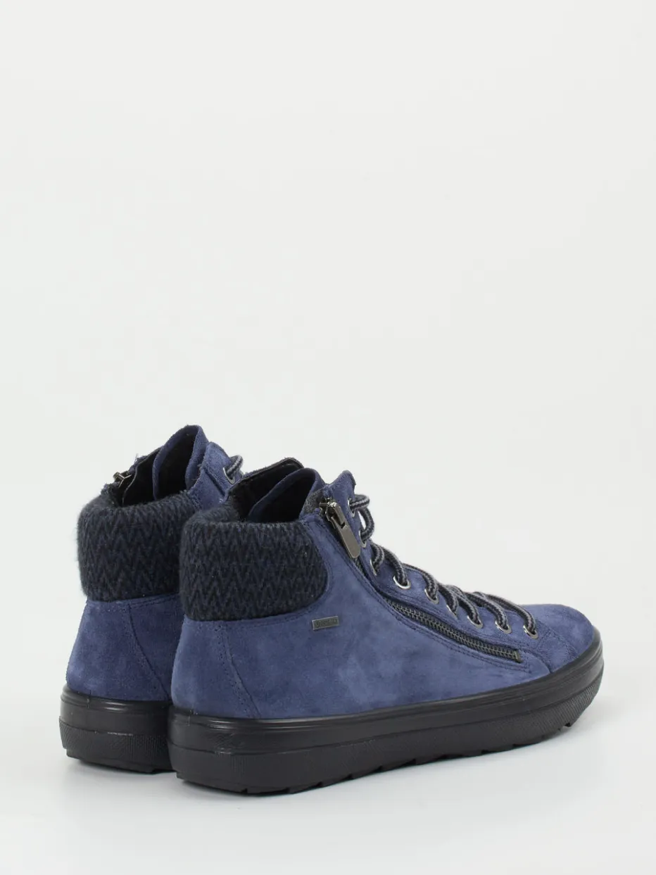 Damen Legero – Schnürboots aus Veloursleder Dunkel