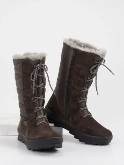 Damen Legero – Winterstiefel aus Veloursleder dunkelbraun