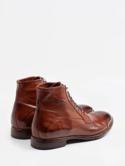 – Schnürboots aus Kalbleder in Cognac*Lemargo New