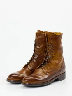 Damen Lemargo – Schnürstiefeletten aus Büffelleder cognac