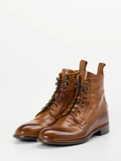 Damen Lemargo – Schnürstiefeletten aus Lammleder cognac