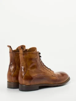 Damen Lemargo – Schnürstiefeletten aus Lammleder cognac