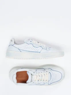 Damen Lemargo – Sneaker aus genarbtem Glattleder hell