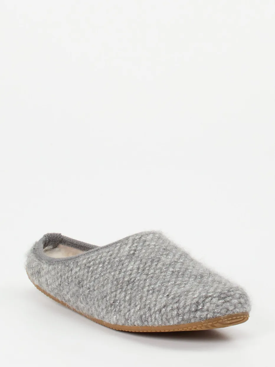Damen Living Kitzbühel – Filzpantoffeln aus Wollfilz hellgrau