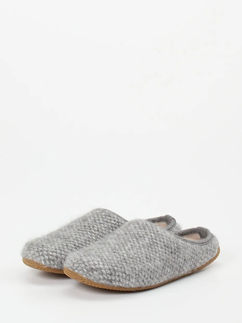 Damen Living Kitzbühel – Filzpantoffeln aus Wollfilz hellgrau