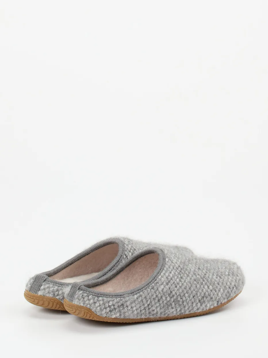 Damen Living Kitzbühel – Filzpantoffeln aus Wollfilz hellgrau