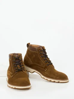 Herren Lloyd – Schnürboots aus Veloursleder cognac