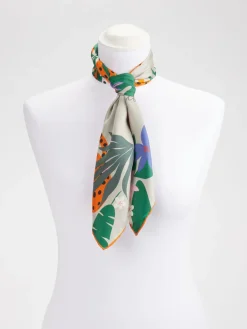 Damen Lua Accessories – Nickituch aus Satin mit Tierprint