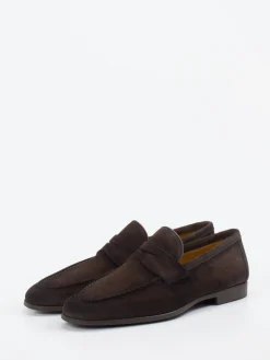 Herren Magnanni – Penny Loafer aus Veloursleder Dunkel