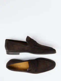 Herren Magnanni – Penny Loafer aus Veloursleder Dunkel