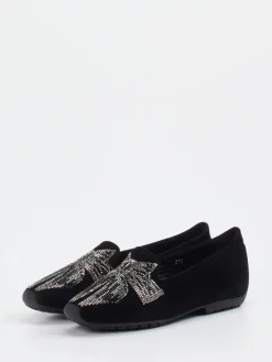 – Loafer aus Veloursleder mit Strass-Schleife*Mania Hot