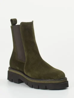 – Chelsea Boots aus Veloursleder Oliv*Mannori New