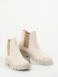 – Chelsea Boots aus Lammleder cremeweiß*Mannori Outlet