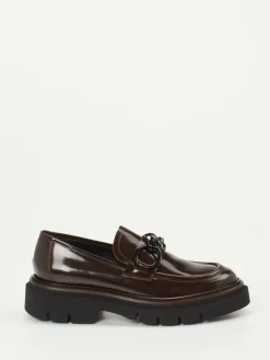 Damen Mannori – Chunky Loafer aus Hochglanzleder Dunkel