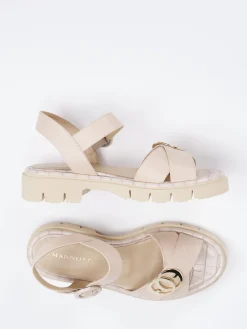 – Chunky-Sandalen aus Kalbleder in Beige*Mannori Sale